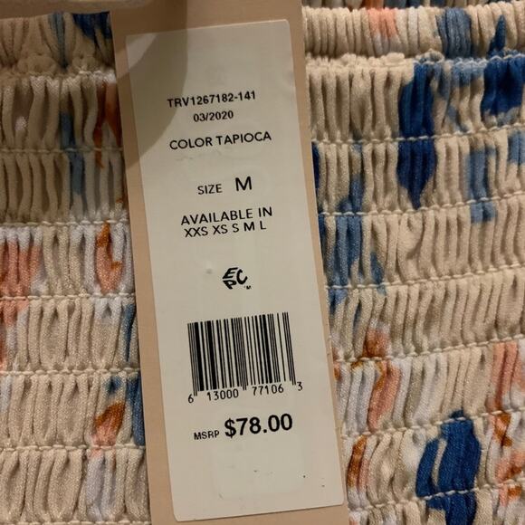 BCBGeneration Cream Floral off the shoulders top Size Medium - Picture 9 of 11